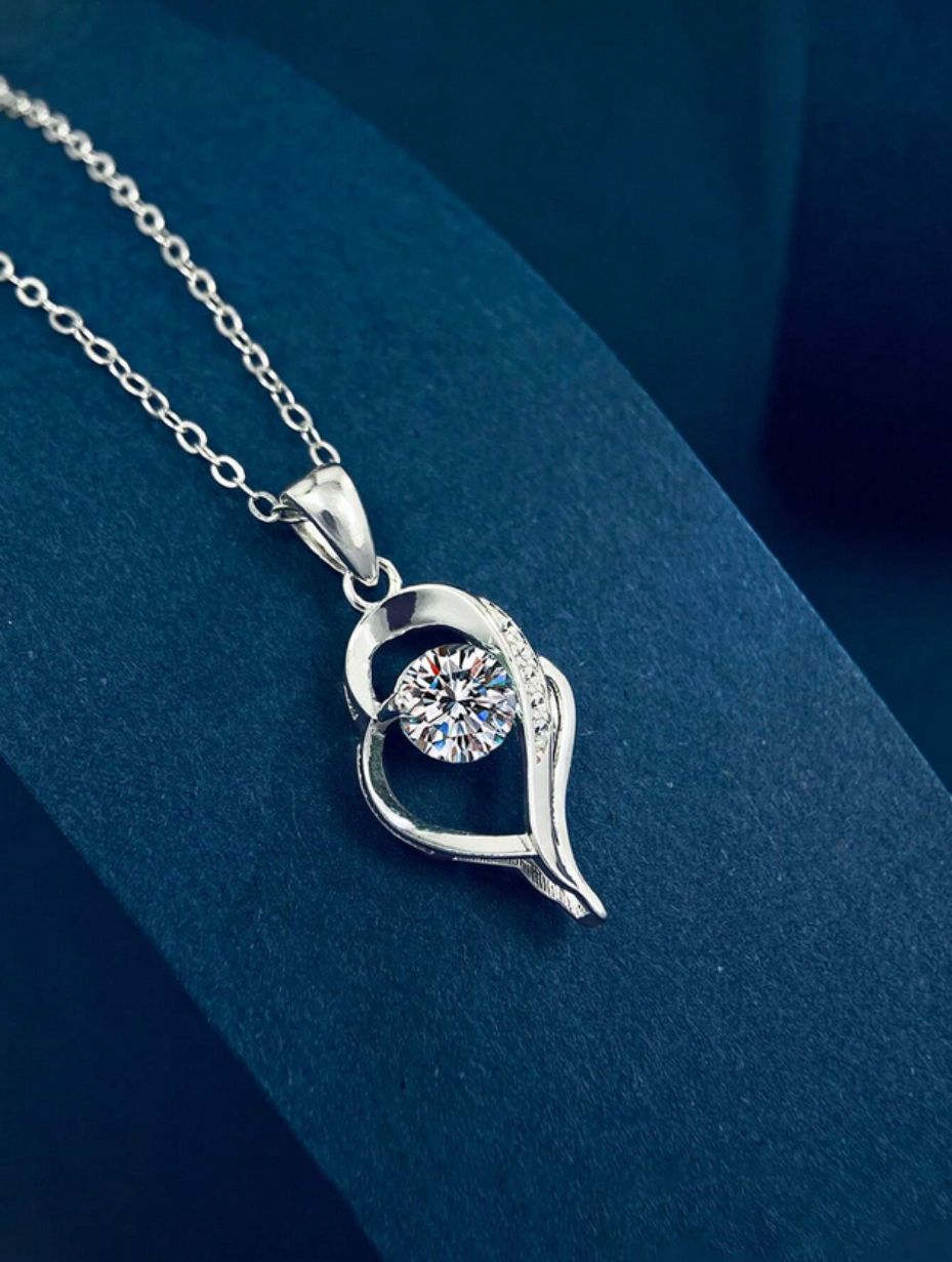 Moissanite Heart Pendant | S925 Silver