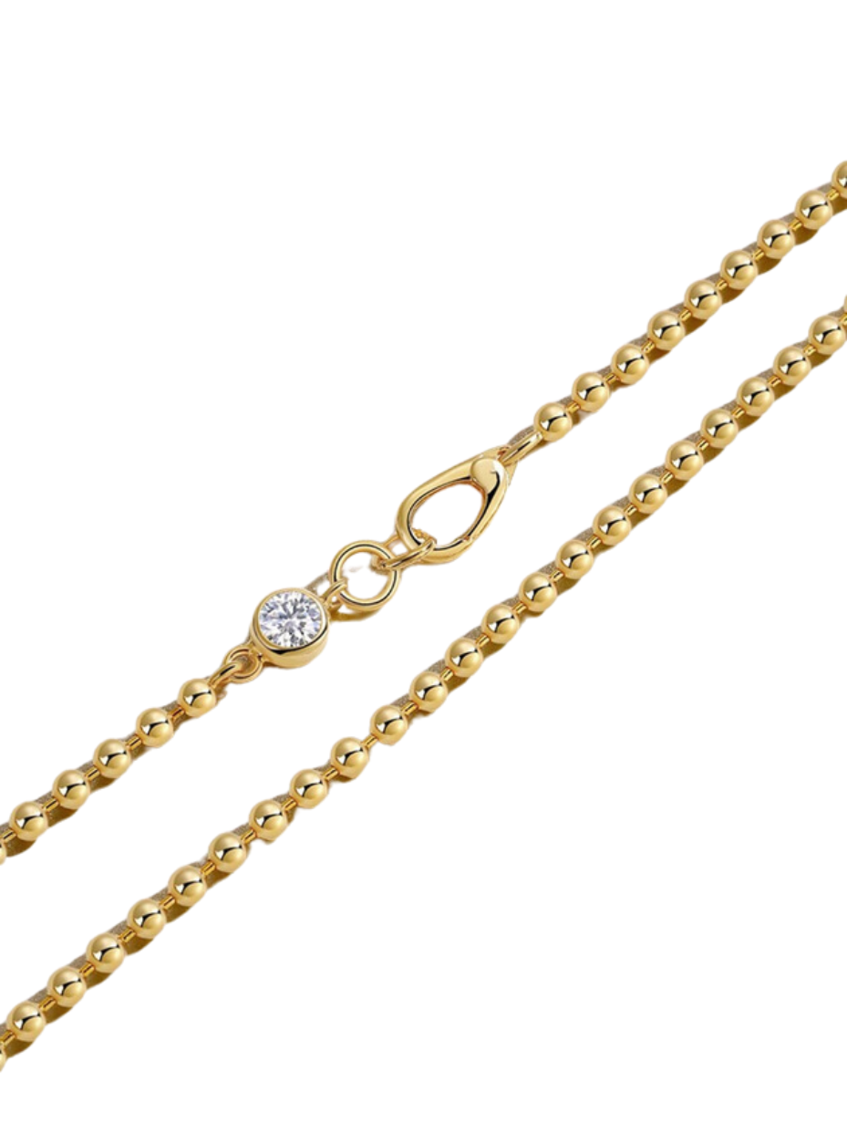 Elegant Moissanite Pendant Necklace | 18K Gold Plated