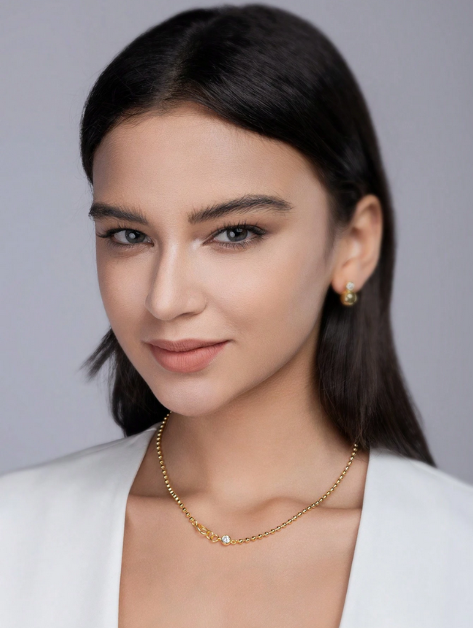 Elegant Moissanite Pendant Necklace | 18K Gold Plated