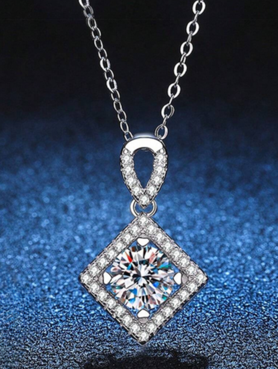Silver Moissanite Necklace | Timeless Luxury