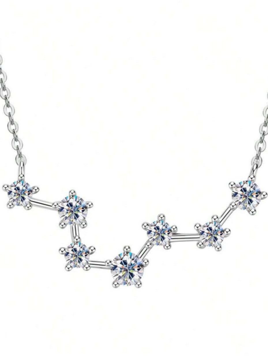 Unique Molecular Structure 925 Sterling Silver Moissanite Necklace