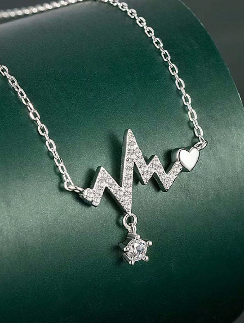 Personalized Heartbeat Moissanite Necklace