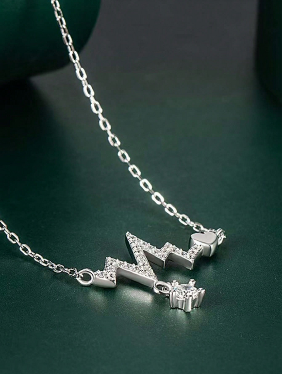 Personalized Heartbeat Moissanite Necklace