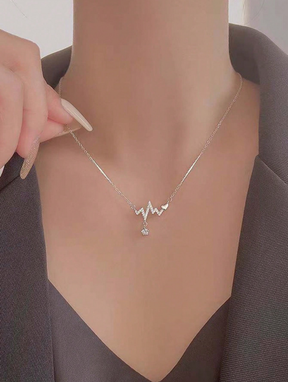 Personalized Heartbeat Moissanite Necklace