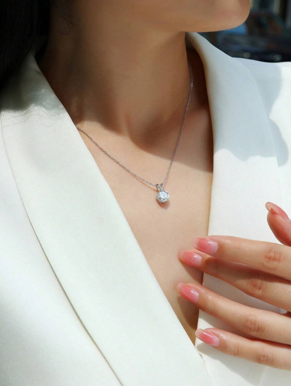 Stylish Moissanite Pendant Necklace