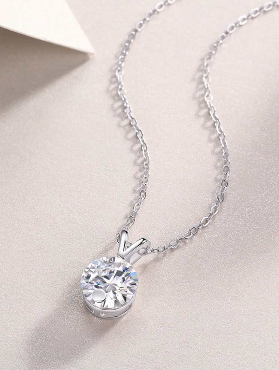 Stylish Moissanite Pendant Necklace