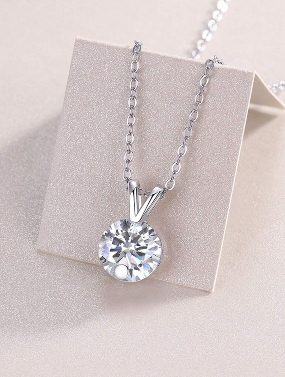 Stylish Moissanite Pendant Necklace
