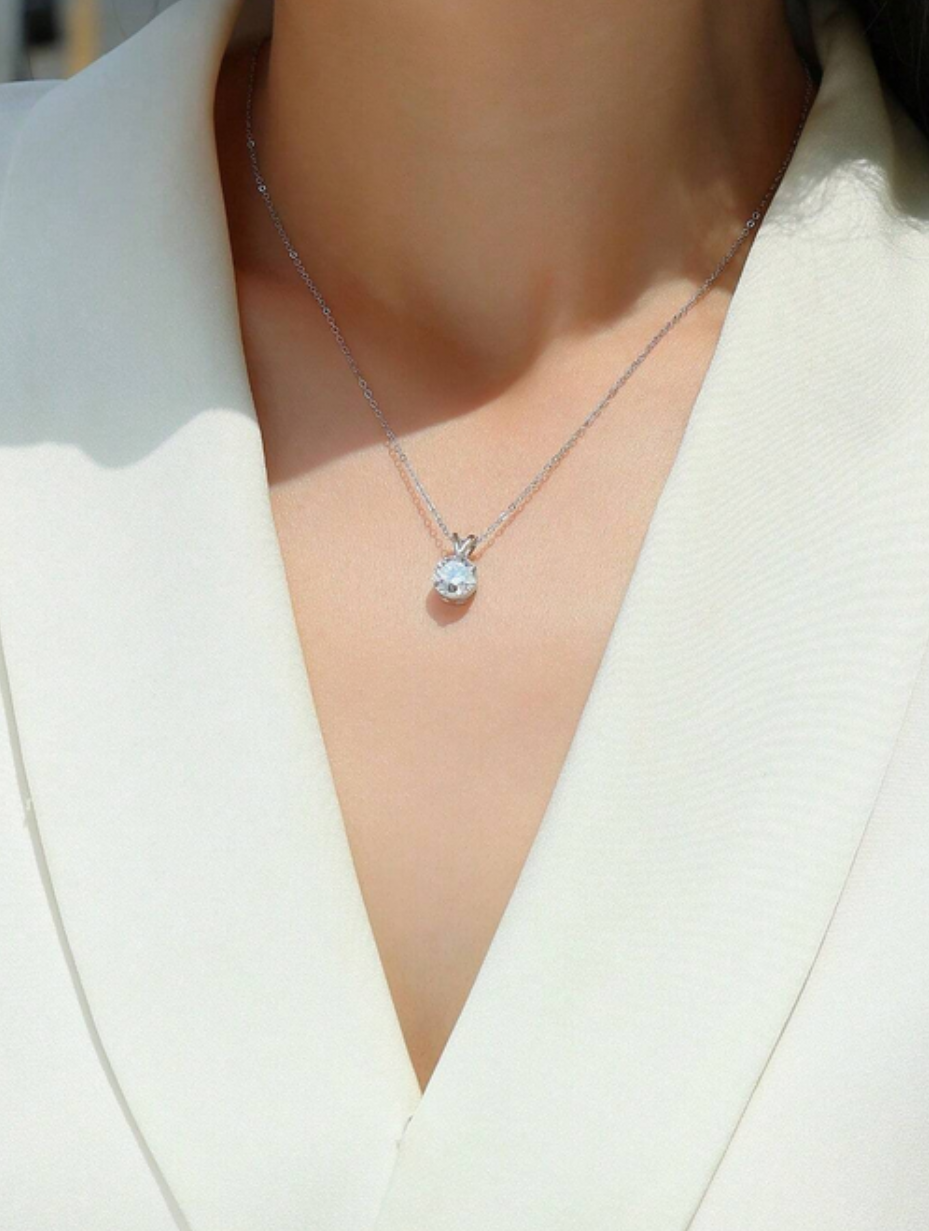 Stylish Moissanite Pendant Necklace