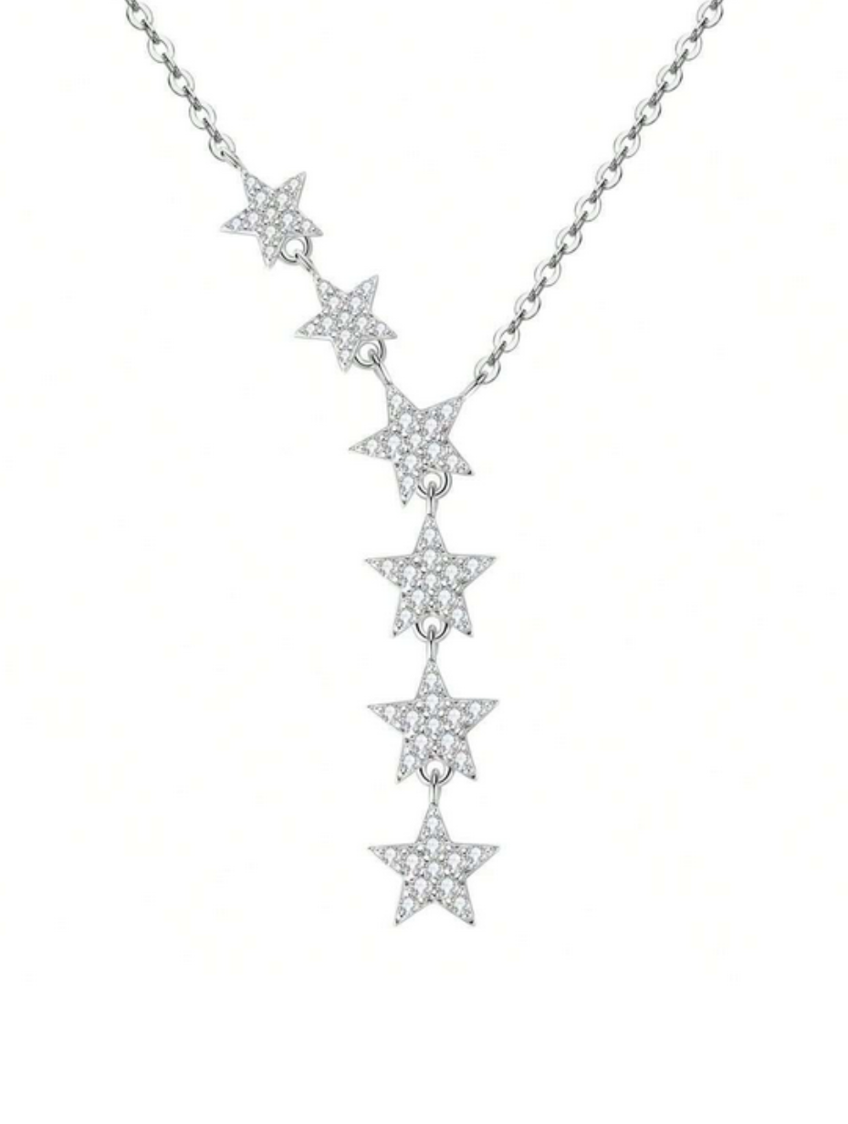 925 Silver Moissanite Star Y-Necklace