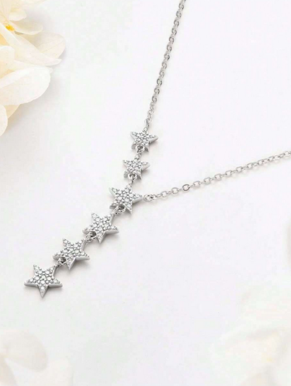 925 Silver Moissanite Star Y-Necklace
