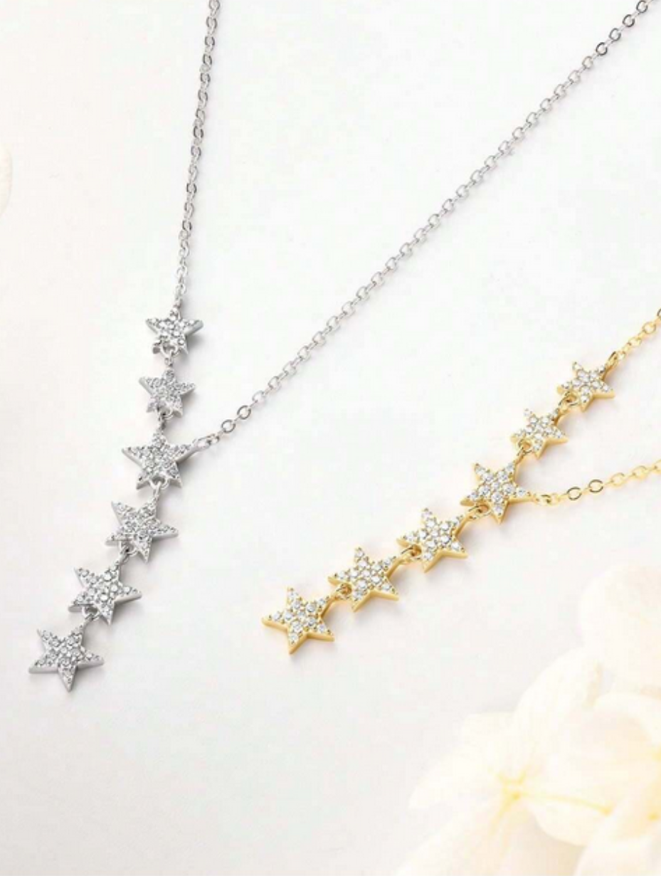 925 Silver Moissanite Star Y-Necklace