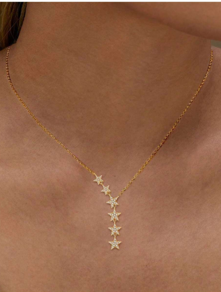 925 Silver Moissanite Star Y-Necklace
