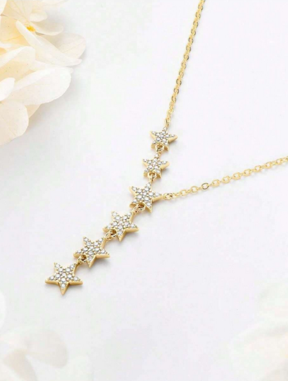 925 Silver Moissanite Star Y-Necklace