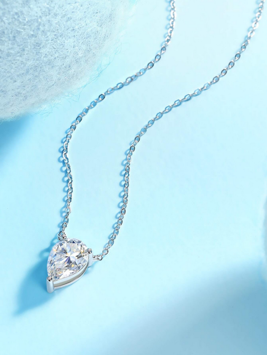 Stylish Moissanite Pendant in 925 Silver