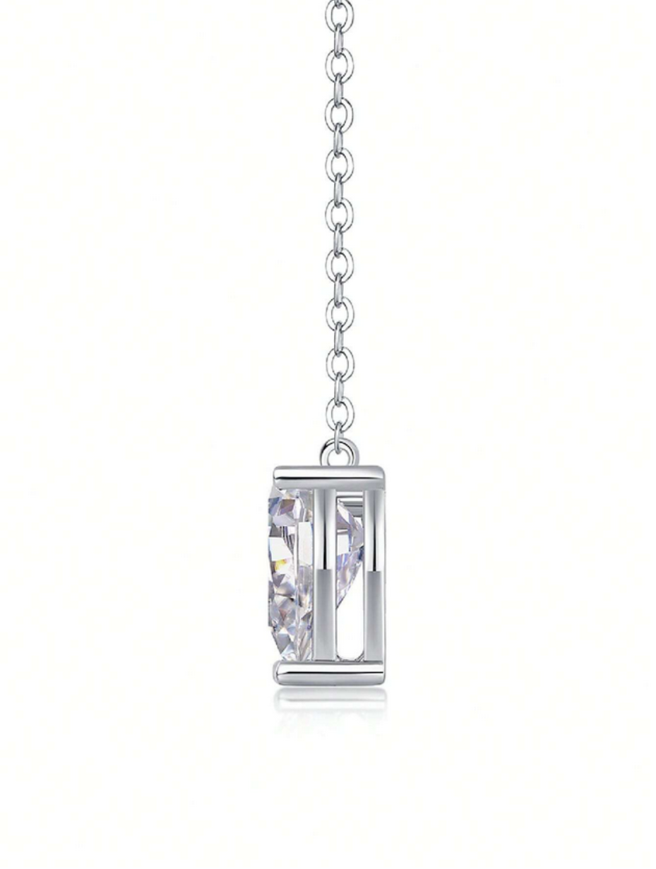 Stylish Moissanite Pendant in 925 Silver
