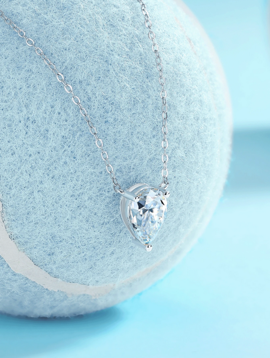 Stylish Moissanite Pendant in 925 Silver
