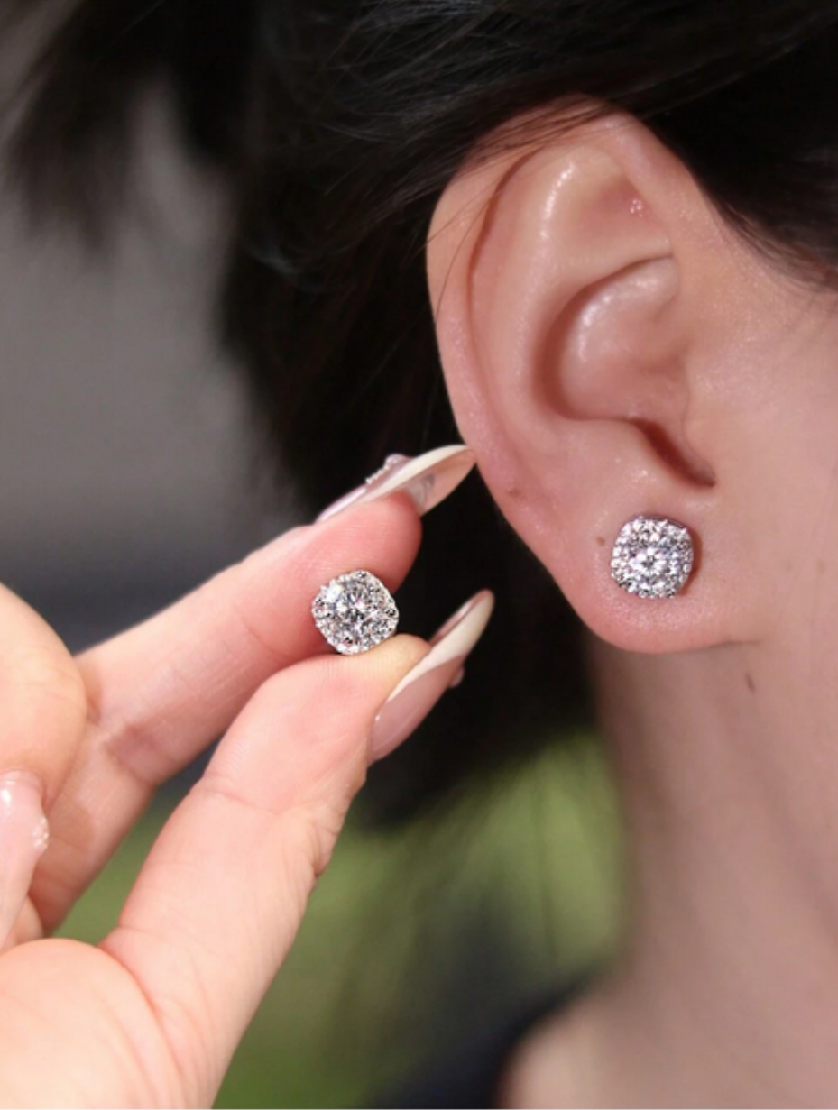 S925 Sterling Silver Magnetic Earrings | Moissanite Design