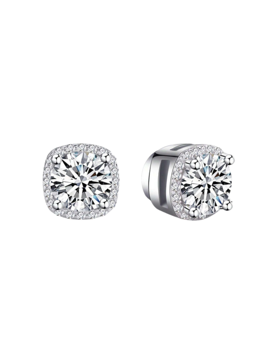S925 Sterling Silver Magnetic Earrings | Moissanite Design