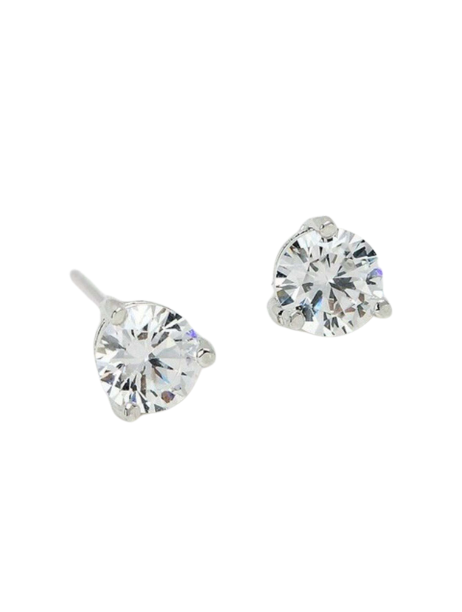Moissanite 3-Prong Stud Earrings | D Color