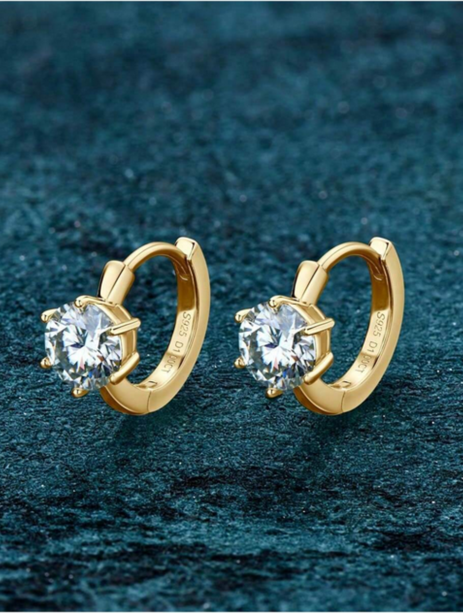 Simple Moissanite Stud Earrings | S925 Sterling Silver