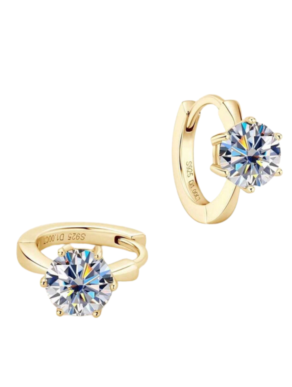Simple Moissanite Stud Earrings | S925 Sterling Silver