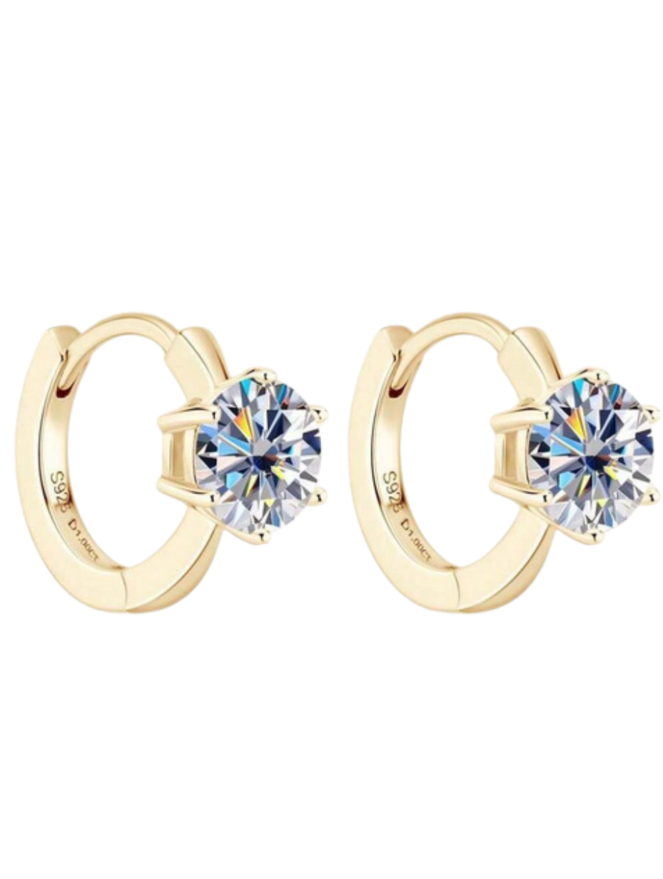 Simple Moissanite Stud Earrings | S925 Sterling Silver