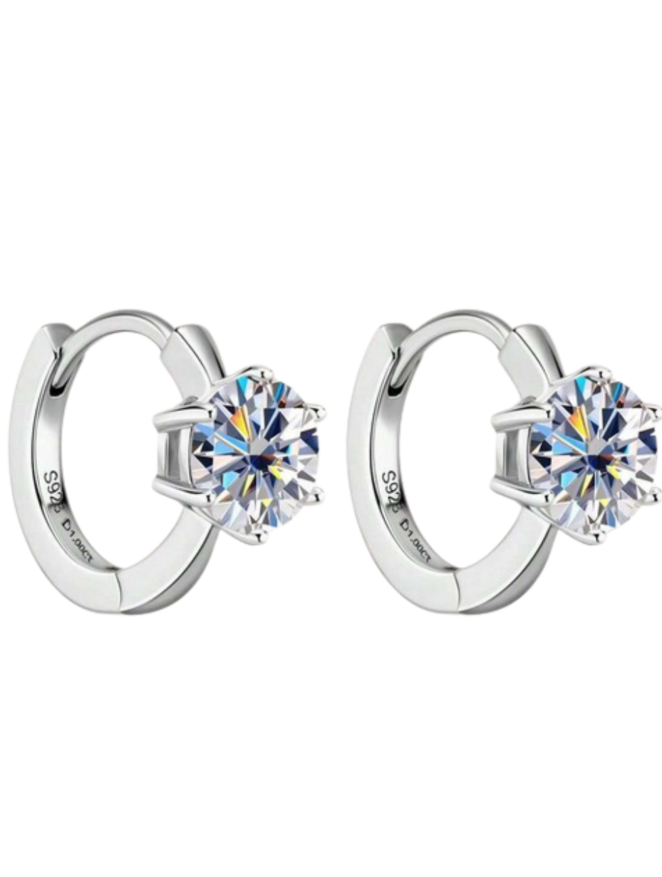 Simple Moissanite Stud Earrings | S925 Sterling Silver