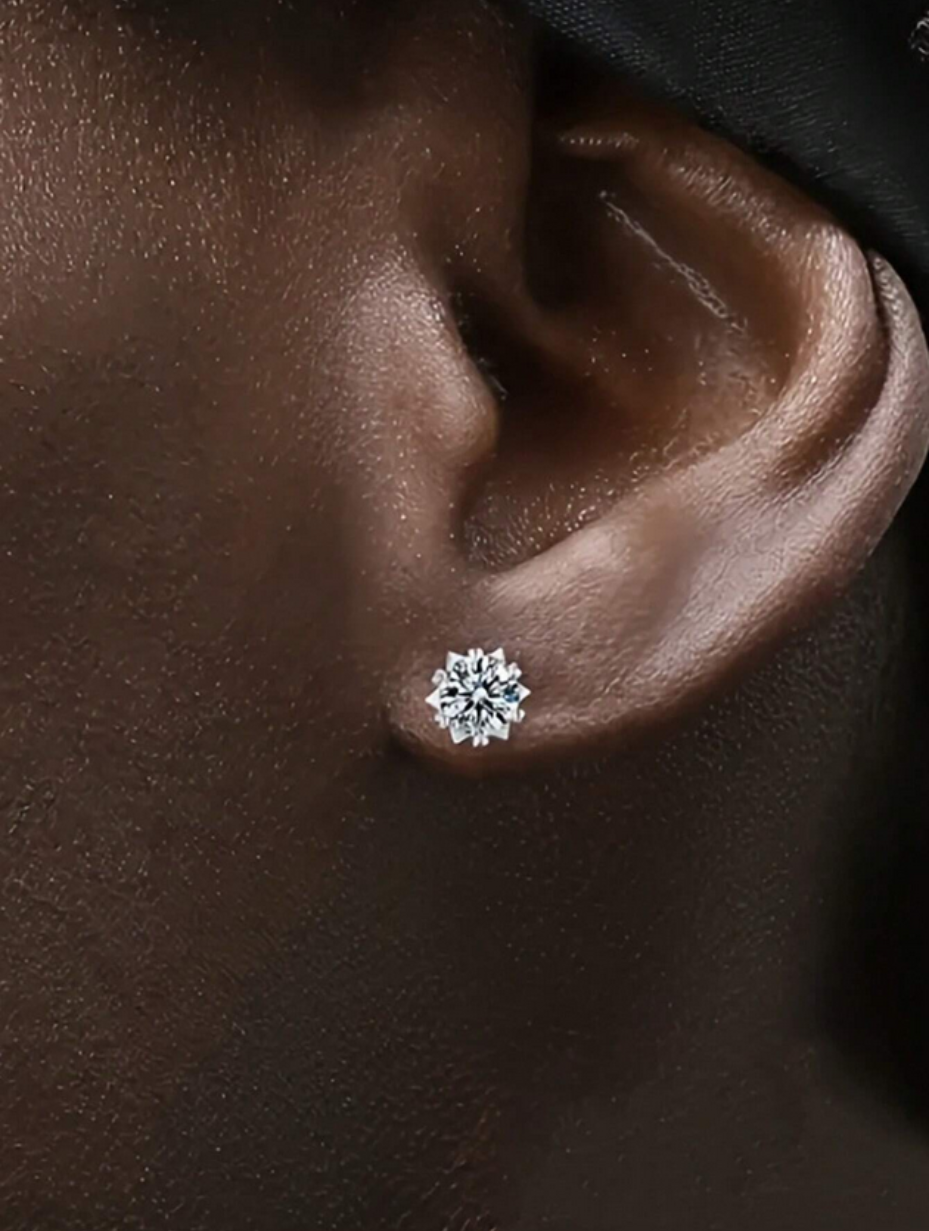 Snowflake Moissanite Stud Earrings | S925 Sterling Silver