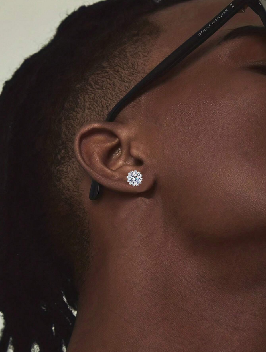 Snowflake Moissanite Stud Earrings | S925 Sterling Silver