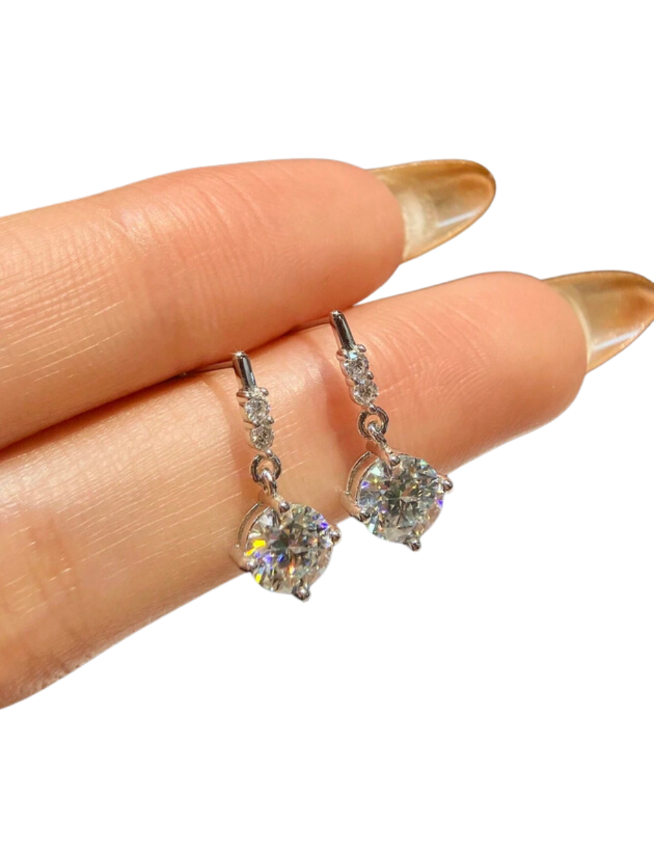 Sparkling Moissanite Earrings | S925 Sterling Silver