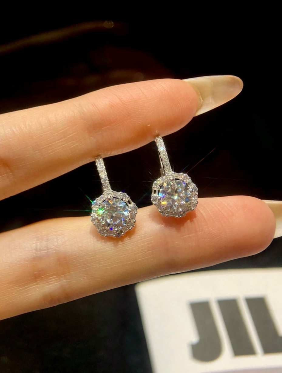 Sparkling Moissanite Earrings | S925 Sterling Silver