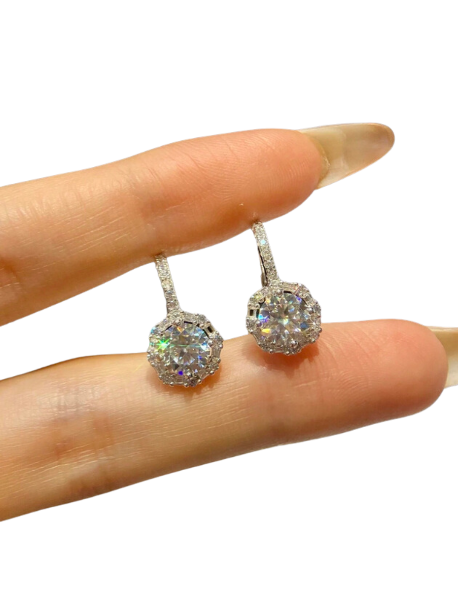 Sparkling Moissanite Earrings | S925 Sterling Silver