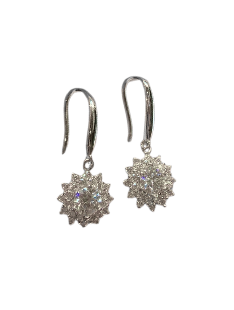 Sunshine Flower Moissanite Earrings | S925 Sterling Silver