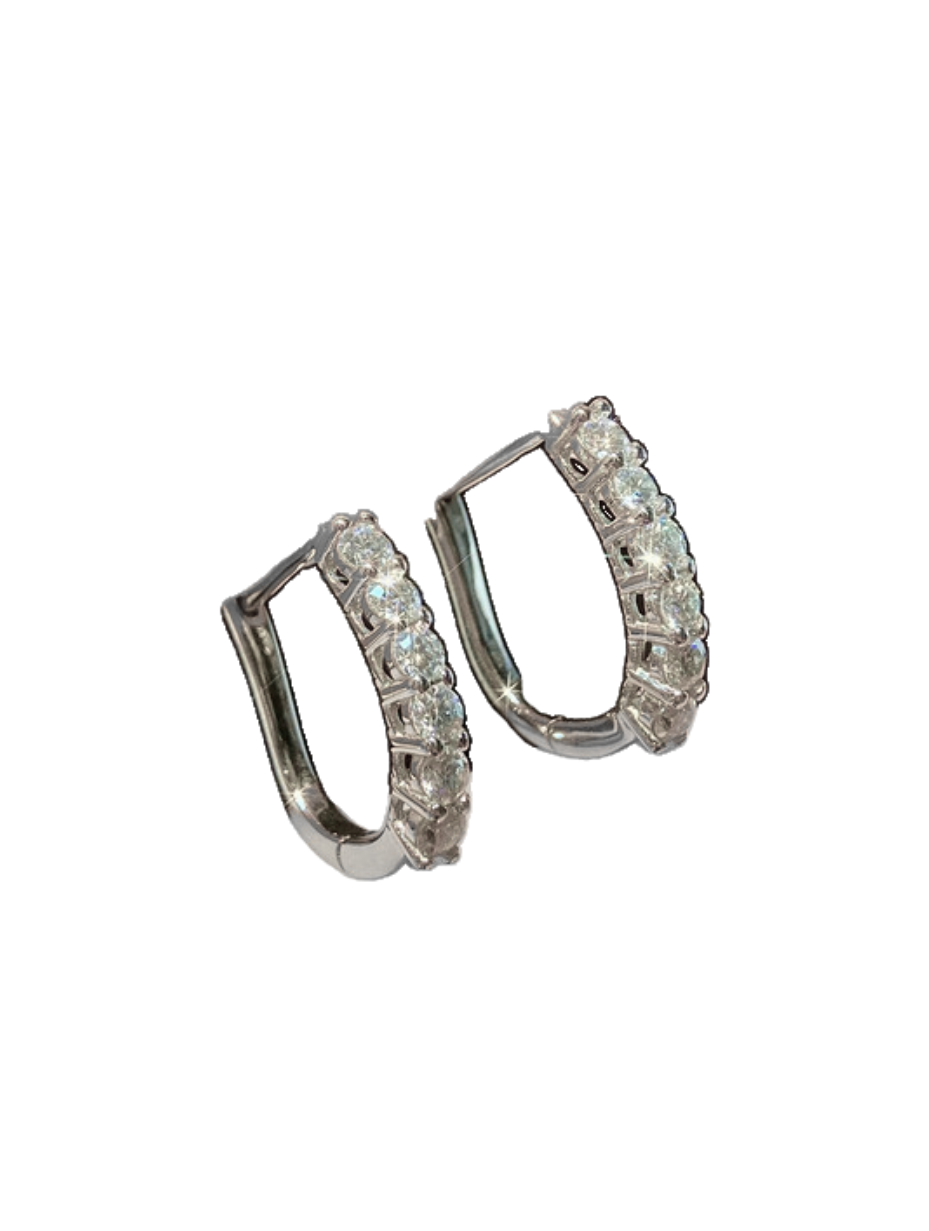 Moissanite Single-Side Studs | D-Color Elegant Design