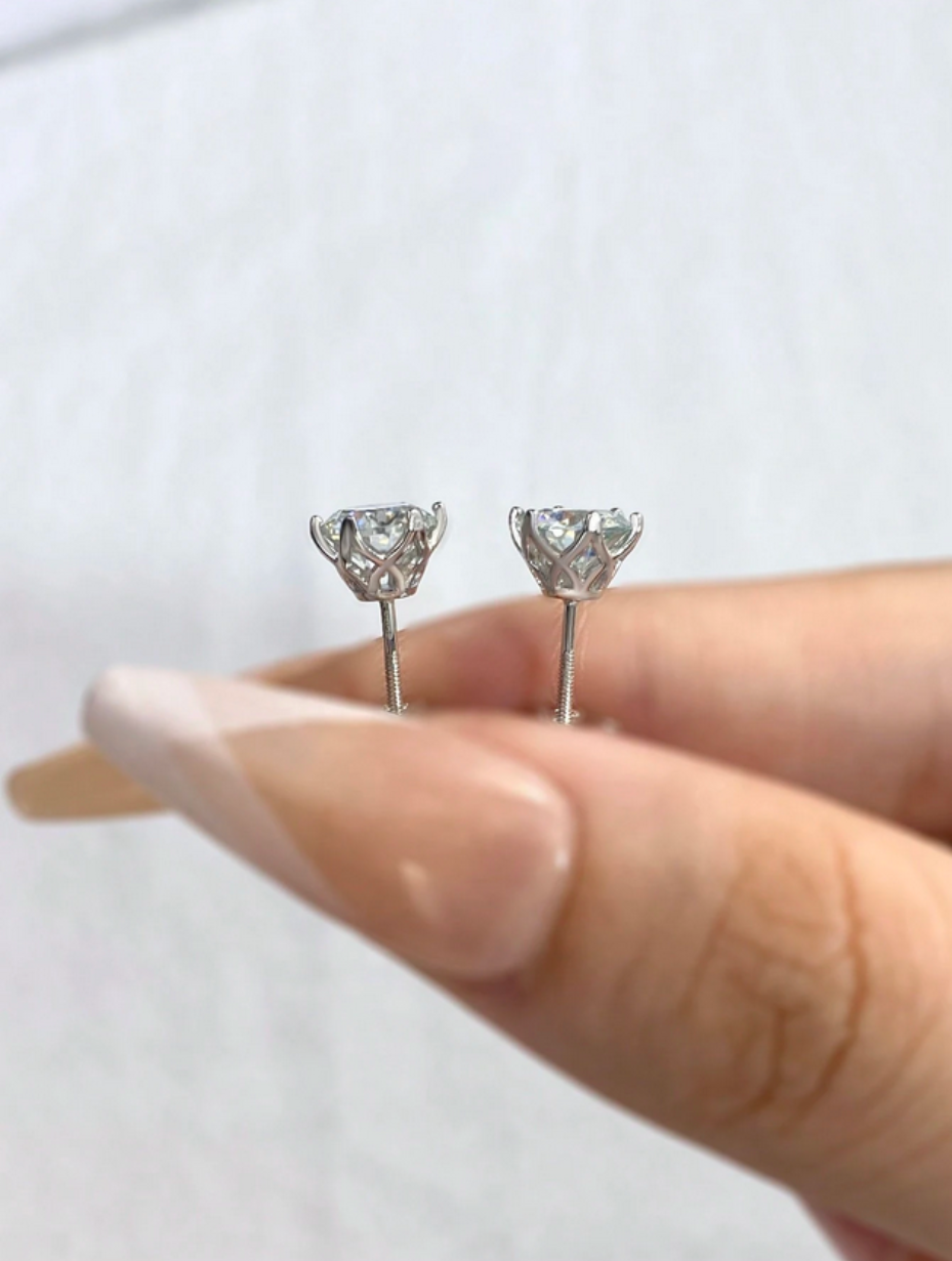 Classic Threaded Moissanite Earrings | Exquisite Design