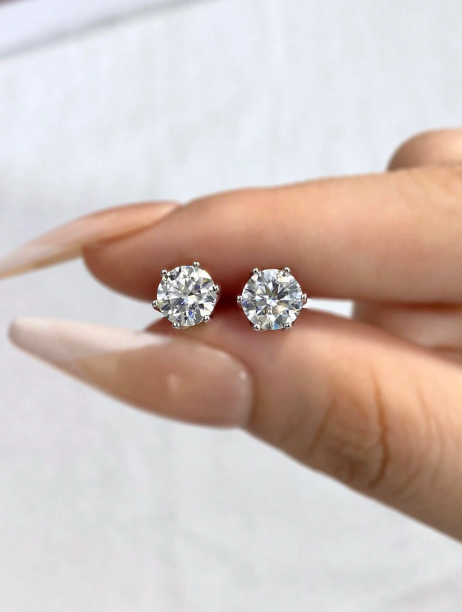 Classic Threaded Moissanite Earrings | Exquisite Design