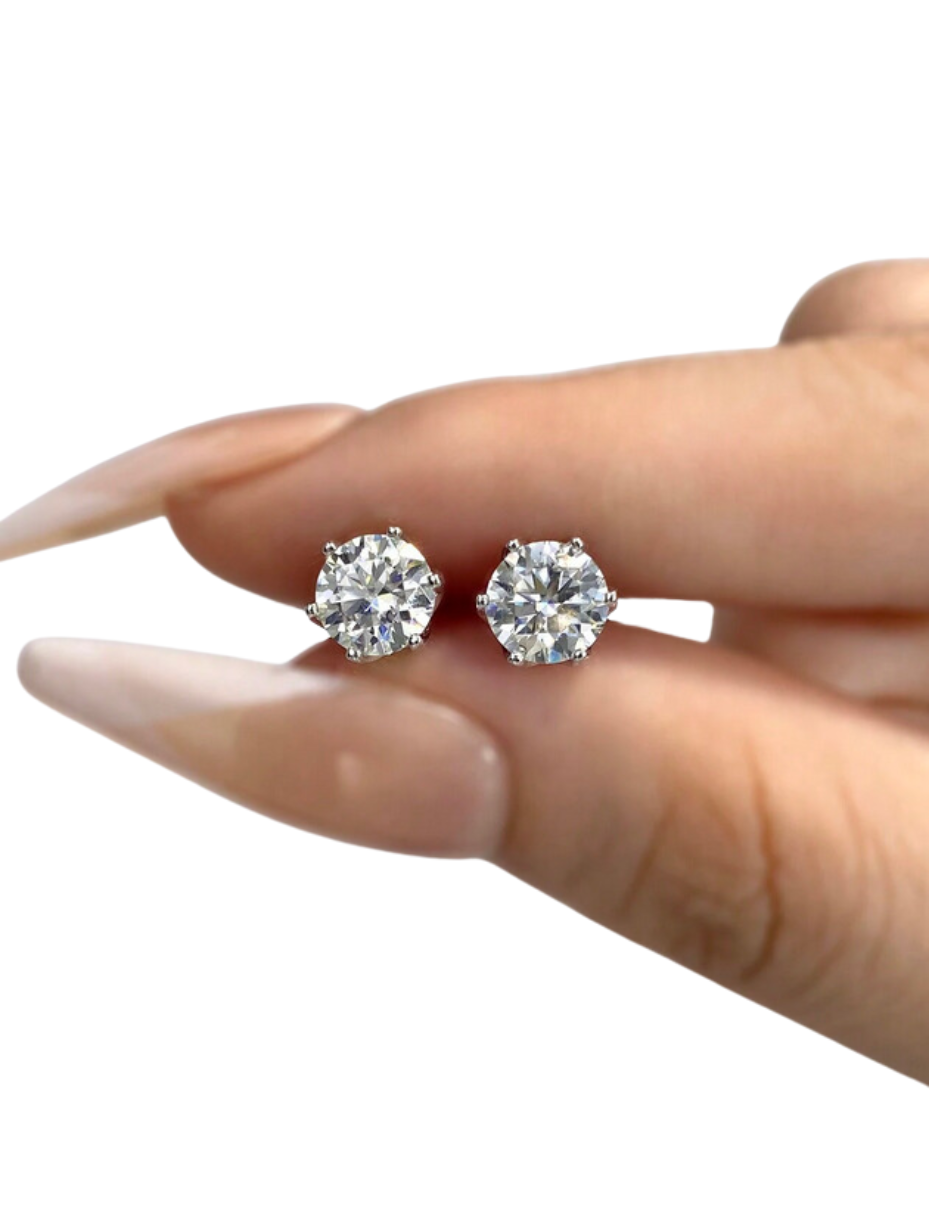 Classic Threaded Moissanite Earrings | Exquisite Design