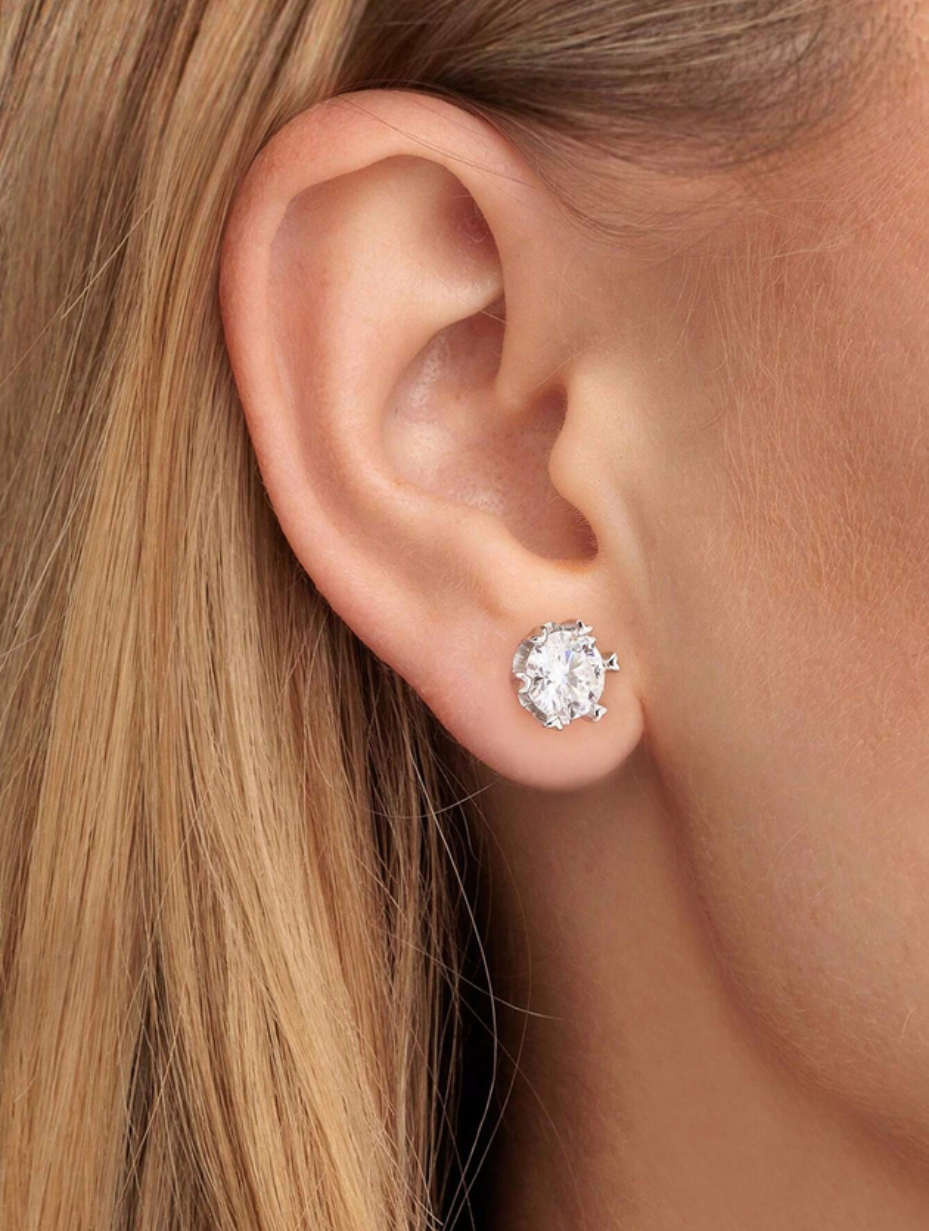 Snowflake Moissanite Stud Earrings | Elegant Design