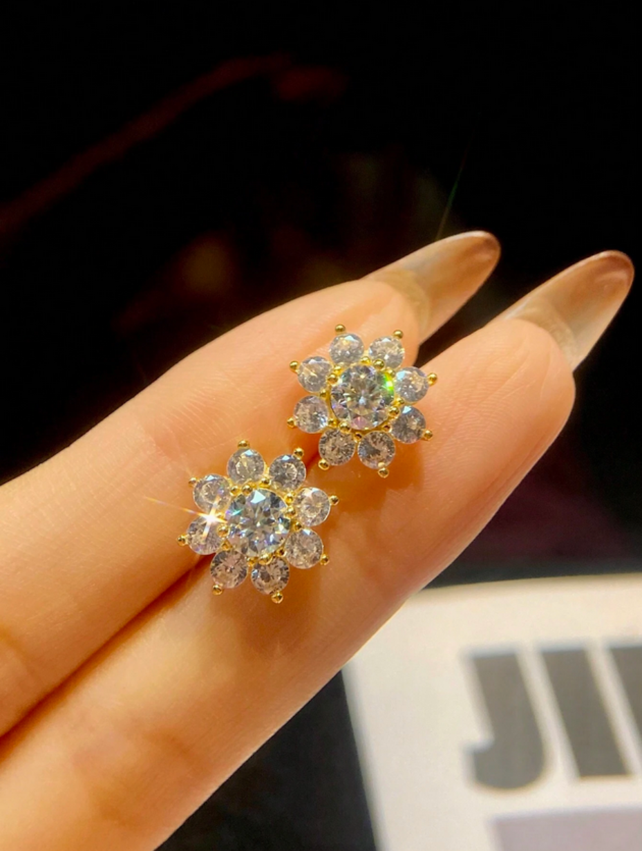 Blomster Moissanit Øreringe | S925 Sterling Sølv