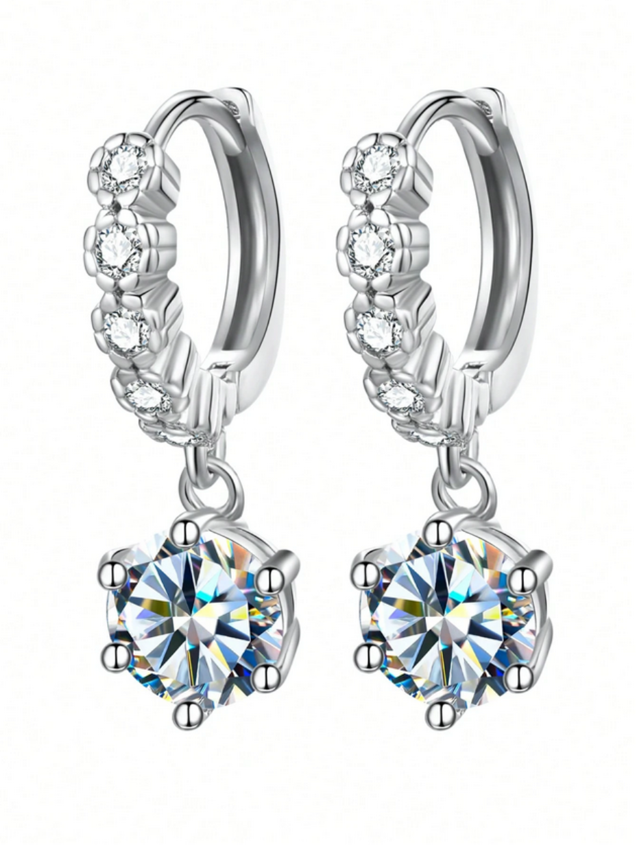 6-Claw Tassel Moissanite Earrings | S925 Sterling Silver