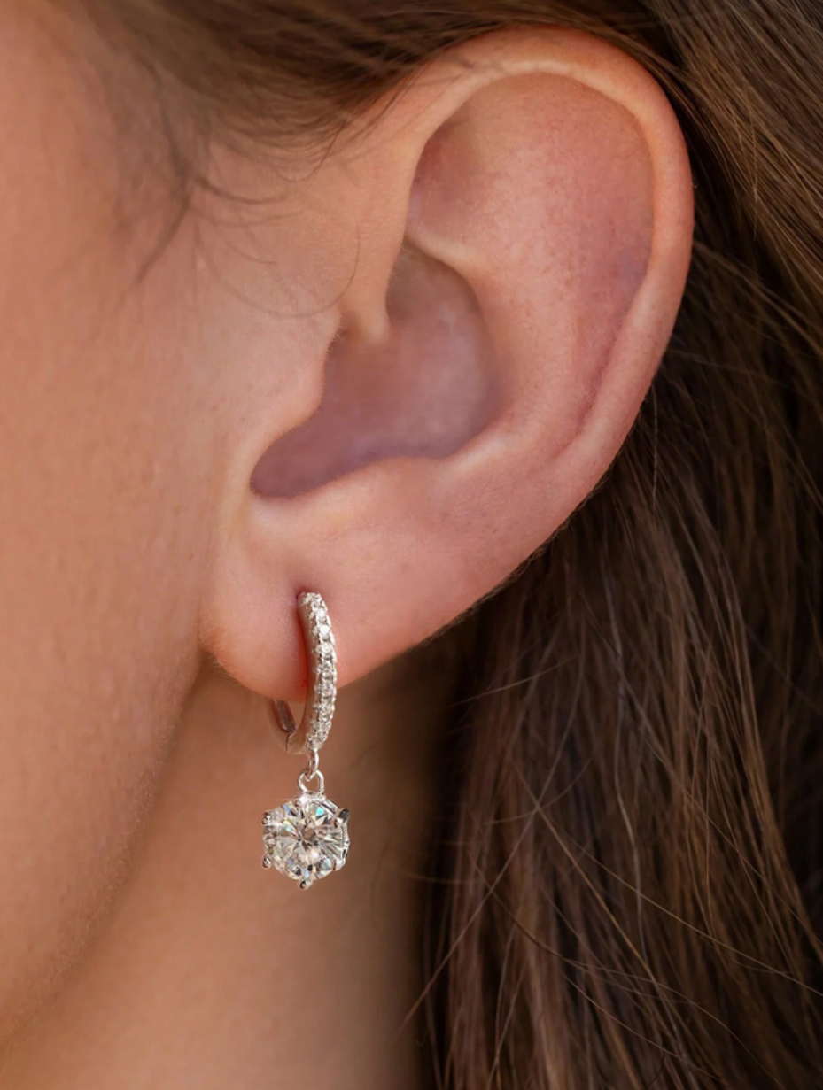 6-Claw Tassel Moissanite Earrings | S925 Sterling Silver