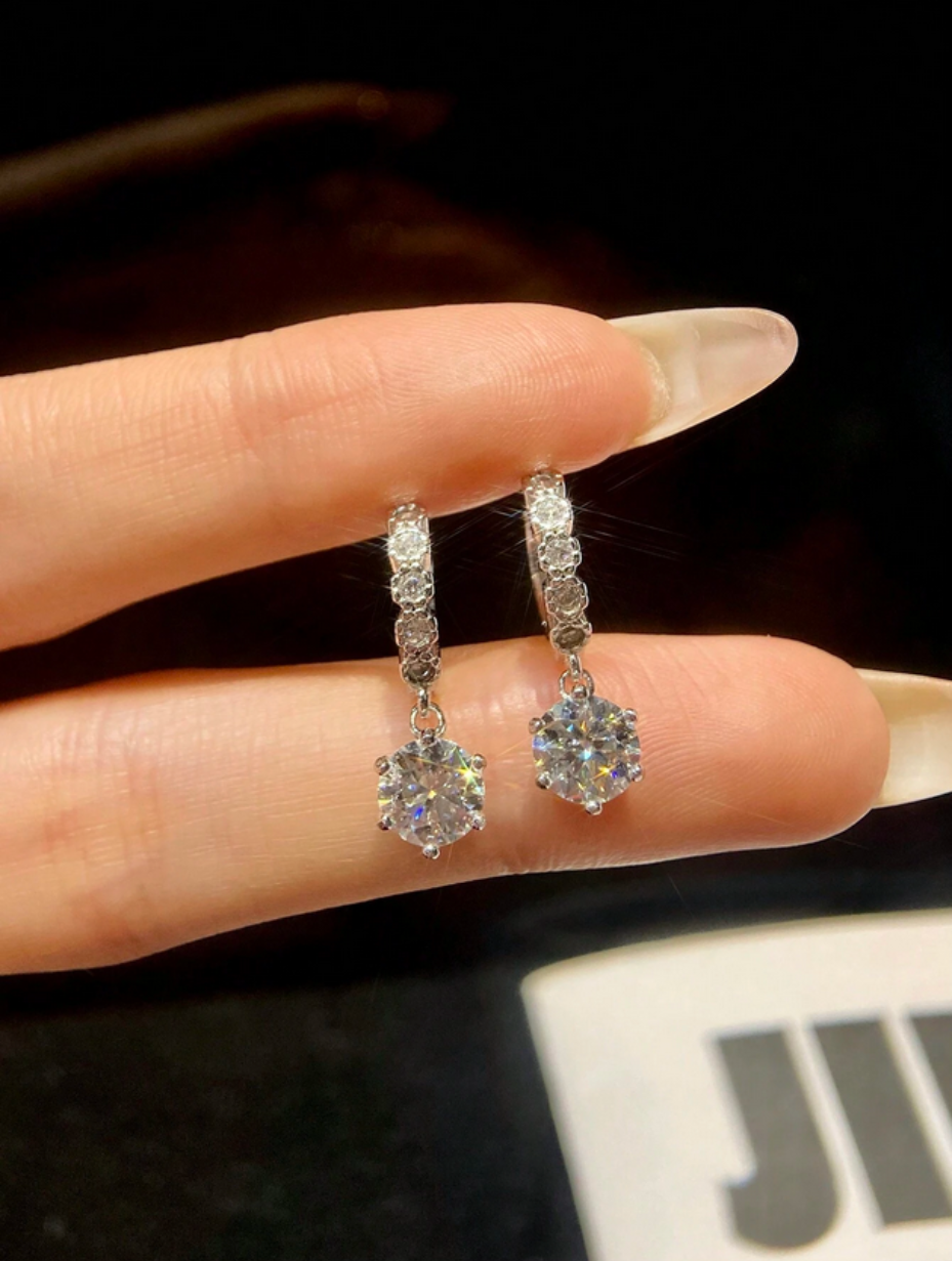 6-Claw Tassel Moissanite Earrings | S925 Sterling Silver