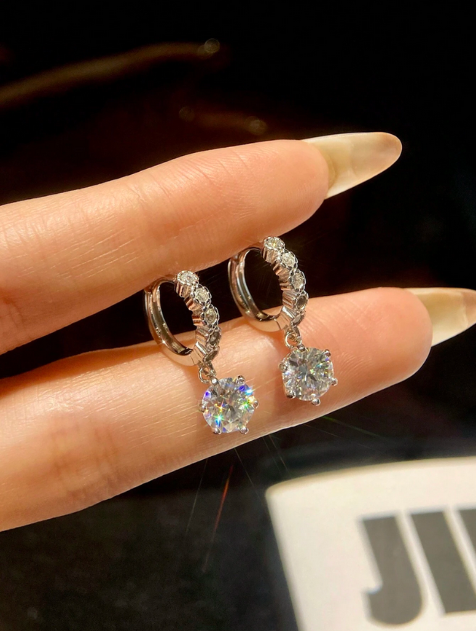 6-Claw Tassel Moissanite Earrings | S925 Sterling Silver