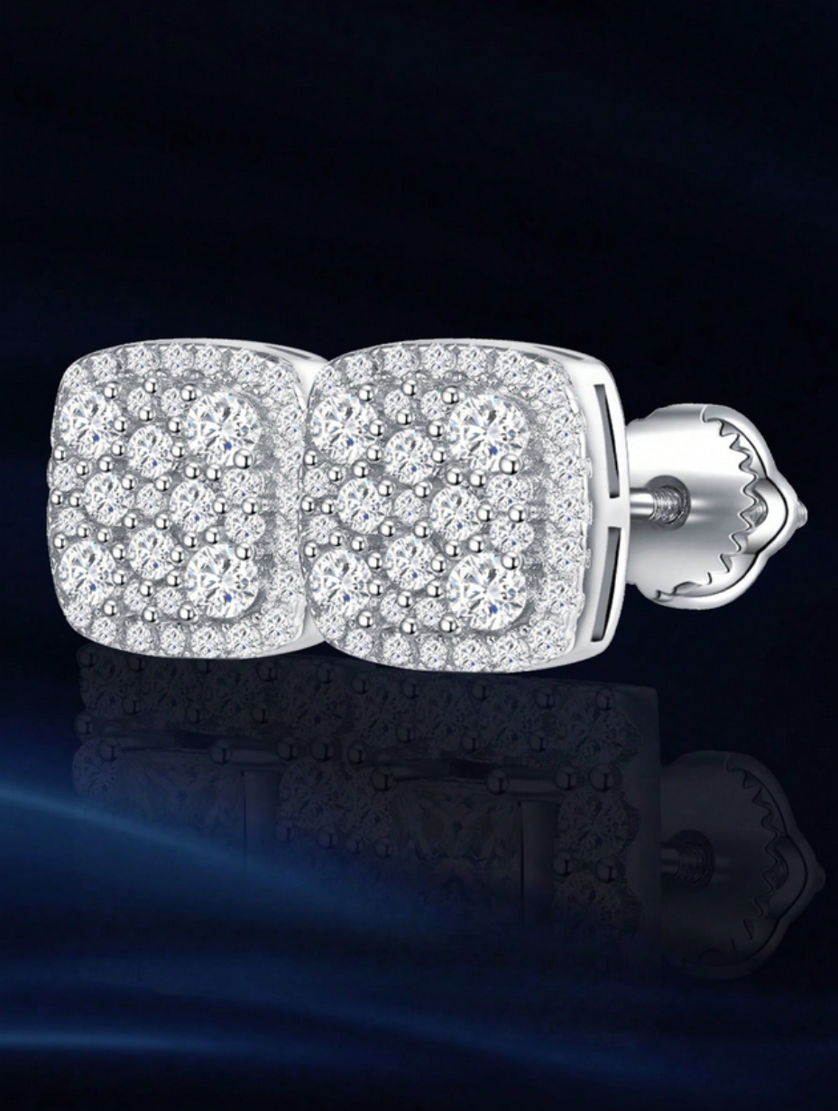 Pude Moissanit Øreringe | S925 Sterling Sølv