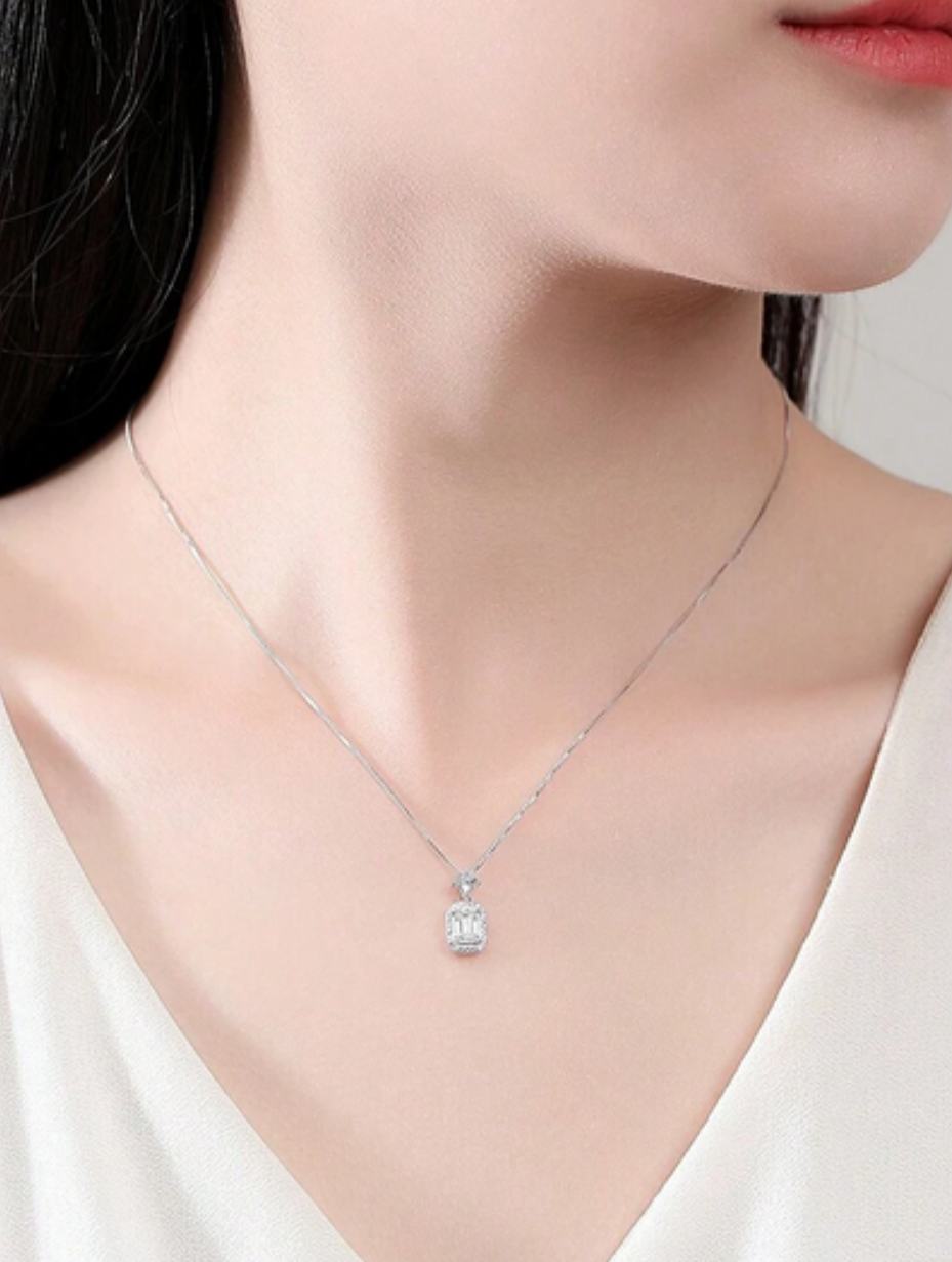 Square Moissanite Earrings | Modern S925 Design