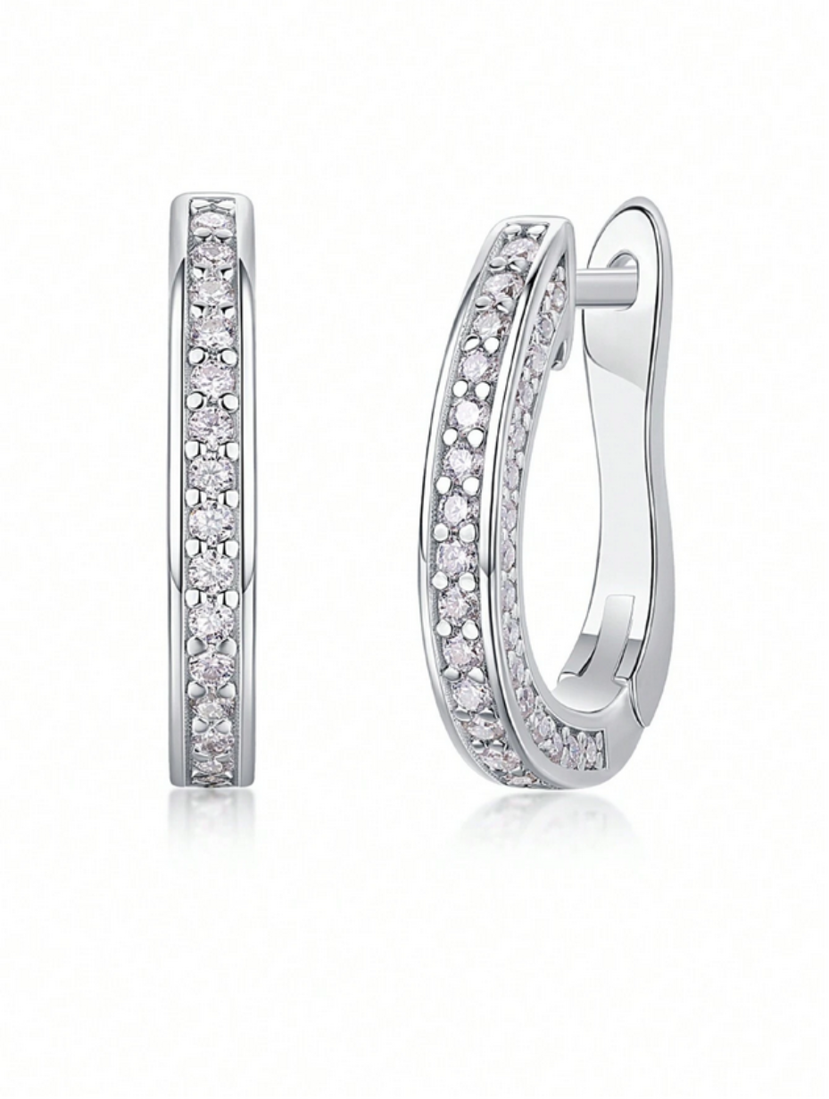 Sophisticated Moissanite Stud Earrings | Timeless Sterling Silver