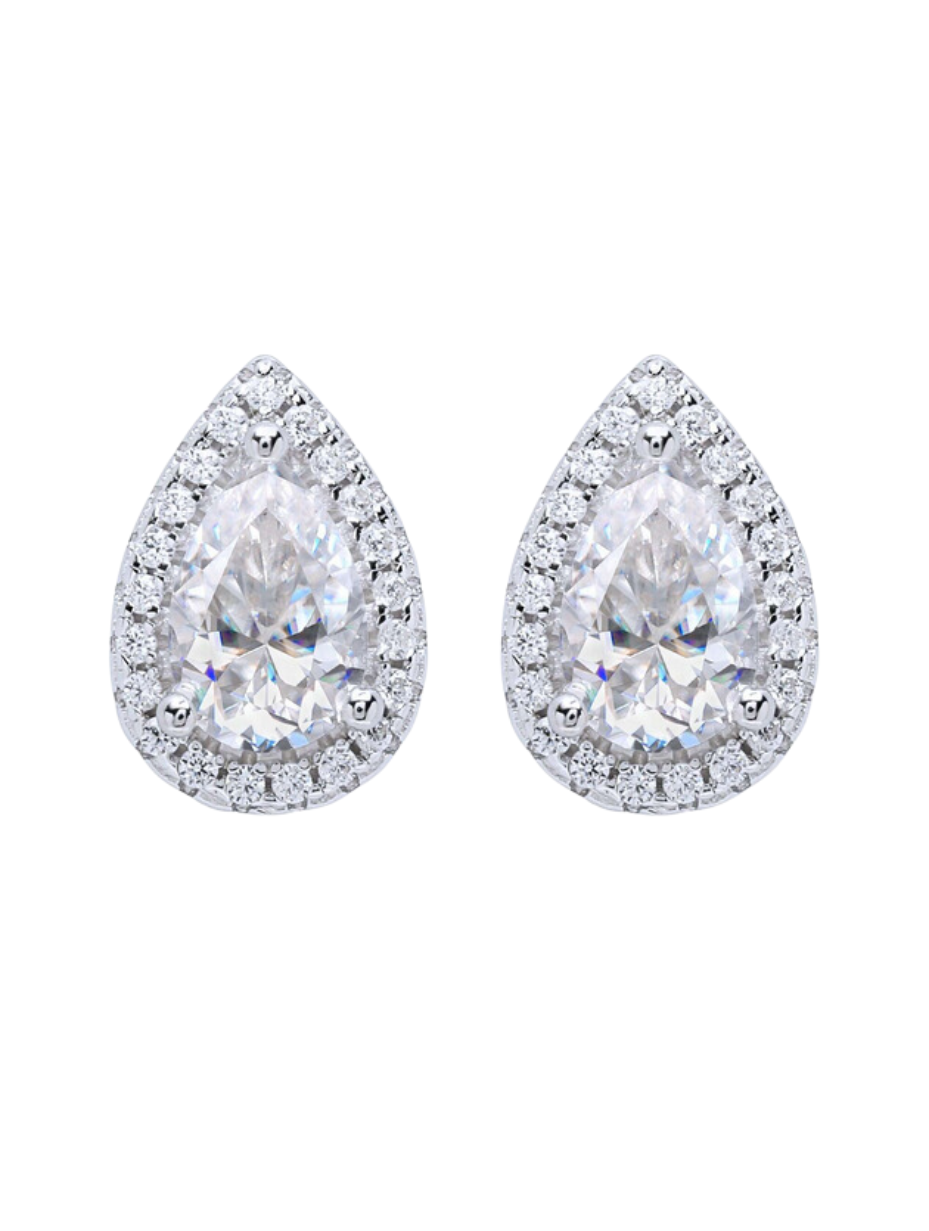 Moissanite Pear Earrings | Elegant Design