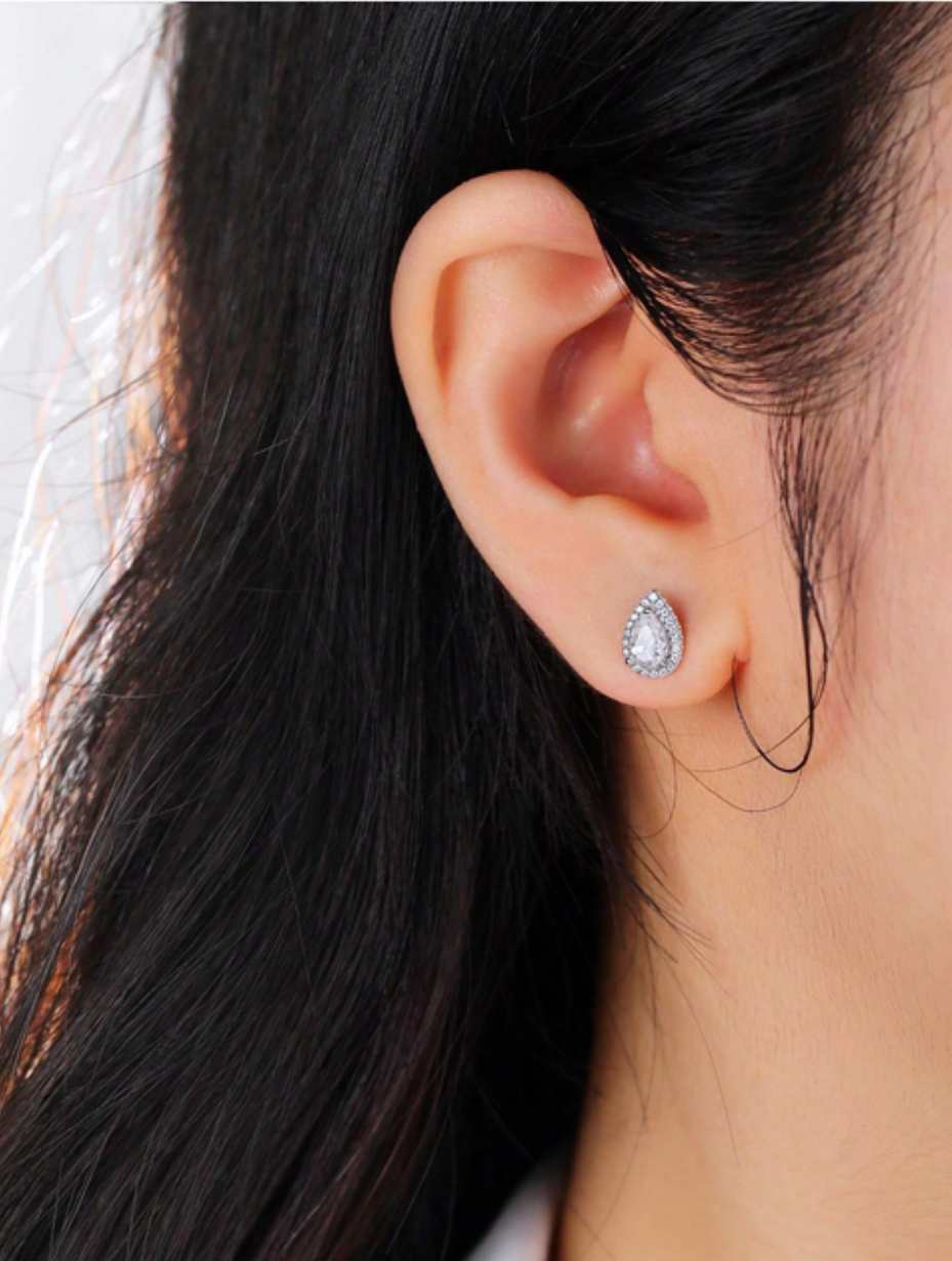 Moissanite Pear Earrings | Elegant Design