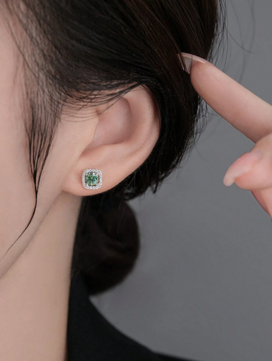 Moissanite Stud Earrings | Classic Elegance