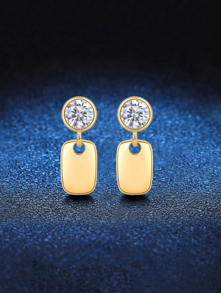 Luxury 925 Sterling Silver Moissanite Stud Earrings | Elegant Sparkle